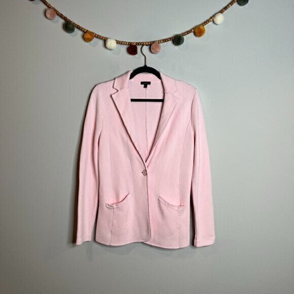 Talbots pastel pink sweater blazer - Picture 1 of 5